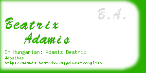 beatrix adamis business card